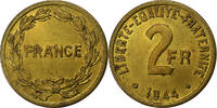 Frankreich 2 Francs France Libre, Philadelphia, Messing, VZ -
