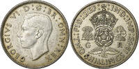 Großbritannien Florin, Two Shillings George VI, Silber, SS+, KM:855 -