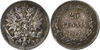 Finnland 25 Penniä Nicholas II, Silber, SS, KM:6.2 -