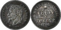 Frankreich 20 Centimes Napoleon III, Paris, Silber, SS+, Gadoury:309 -