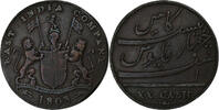 INDIA-BRITISH 20 Cash MADRAS PRESIDENCY, Soho Mint, Kupfer, S+, KM:321 -
