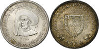 Portugal 5 Escudos Lisbon, Silber, VZ, KM:587 -