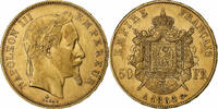 Frankreich 50 Francs 1864 A Napoleon III, Paris, Gold, SS+, Gadoury:1112
