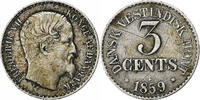 Danish West Indies 3 Cents Frederik VII, Altona, Silber, SS, KM:64 -