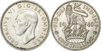 Großbritannien Shilling George VI, Silber, VZ, KM:853 -