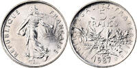 Frankreich 5 Francs Semeuse, Paris, BU, Nickel Clad Copper-Nickel, STGL -