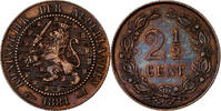 Niederlande 2-1/2 Cent William III, Bronze, VZ, KM:108.1 -