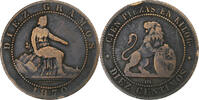 Spanien 10 Centimos Provisional Government, Madrid, Kupfer, S, KM:663 -