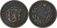 Luxemburg 5 Centimes William III, Utrecht, Bronze, S+, KM:22.1 -
