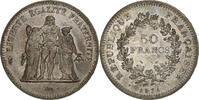 Frankreich 50 Francs Hercule, Paris, Avers 20 francs, Silber, VZ -