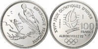 Frankreich 100 Francs Albertville - Saut à ski, Paris, ESSAI, Silber -
