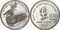 Frankreich 100 Francs Albertville - Bobsledding, Paris, BE, Silber -