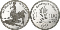 Frankreich 100 Francs Albertville - Slalom, Paris, BE, Silber, STGL -
