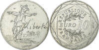 Frankreich 10 Euro Sempé La Liberté, Paris, Silber, SS, Gadoury:EU717 -