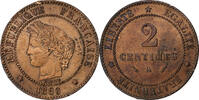 Frankreich 2 Centimes Cérès, Paris, Bronze, SS+, Gadoury:105, KM:827.1 -