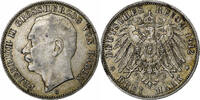 Deutsch Staaten 3 Mark BADEN, Friedrich II, Karlsruhe, Silber, SS -