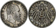Deutsch Staaten 2 Mark WURTTEMBERG, Wilhelm II, Freudenstadt, Silber -