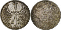Bundesrepublik Deutschland 5 Mark Hamburg, Silber, SS, KM:112.1 -