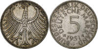 Bundesrepublik Deutschland 5 Mark Stuttgart, Silber, SS, KM:112.1 -