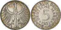 Bundesrepublik Deutschland 5 Mark Stuttgart, Silber, SS+, KM:112.1 -