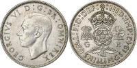 Großbritannien Florin, Two Shillings George VI, Silber, SS+, KM:855 -