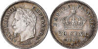 Frankreich 20 Centimes Münze, Napoleon III, Napoléon III, Strasbourg -