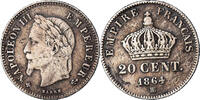 Frankreich 20 Centimes Münze, Napoleon III, Napoléon III, Strasbourg -