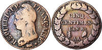 Frankreich 5 Centimes Münze, Dupré, Metz, S, Bronze, KM:640.2 -