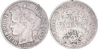 Frankreich 20 Centimes Münze, Cérès, Paris, S, Silber, KM:758.1 -