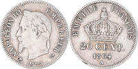 Frankreich 20 Centimes Münze, Napoleon III, Napoléon III, Paris, S+ -