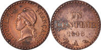 Frankreich Centime Münze, Dupré, Paris, SS+, Bronze, KM:754 -