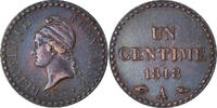 Frankreich Centime Münze, Dupré, Paris, SS+, Bronze, KM:754 -