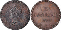 Frankreich Centime Münze, Dupré, Paris, SS, Bronze, KM:754, Gadoury:84 -