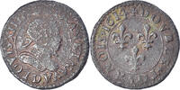 Frankreich Double Tournois Münze, Louis XIII, Double tournois, buste enfantin, Double -