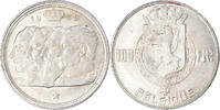 100 Francs, 100 Frank 1950 Bruxelles Belgien Münze, Bruxelles, SS+, Silber, KM:138.1 SS+
