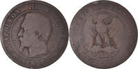 Frankreich 10 Centimes Münze, Napoleon III, Napoléon III, Rouen, SGE+ -