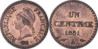 Frankreich Centime Münze, Dupré, Paris, SS+, Bronze, KM:754 -