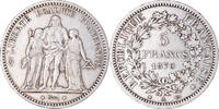 Frankreich 5 Francs Münze, Hercule, Paris, S+, Silber, KM:820.1 -