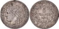 Frankreich 5 Francs Münze, Cérès, Bordeaux, S+, Silber, KM:761.3 -