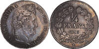 Frankreich 1/4 Franc Münze, Louis-Philippe, Paris, SS+, Silber -