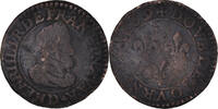 Frankreich Double Tournois Münze, Henri IV, Lyon, S+, Kupfer, CGKL:204 -