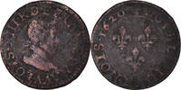 Frankreich Double Tournois Münze, Louis XIII, Paris, SGE+, Kupfer -