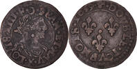 Frankreich Double Tournois Münze, Louis XIII, Bordeaux, SS, Kupfer -