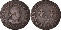Frankreich Double Tournois Münze, Louis XIII, Amiens, S, Kupfer -