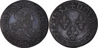 Frankreich Double Tournois Münze, Louis XIII, Tours, S+, Kupfer -
