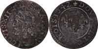 Frankreich Double Tournois Münze, Louis XIII, SGE+, Kupfer, CGKL:514 -
