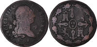 Spanien 4 maravedis Münze, Charles IV, Segovia, S, Kupfer, KM:427 -