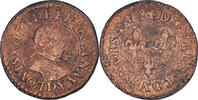 Frankreich Double Tournois Münze, Louis XIII, Lyon, S, Kupfer, CGKL:344 -