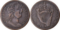 Ireland Evasion Halfpenny Louis XVI, Music charms, SS, Kupfer