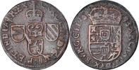 Spanische Niederlande Liard, 12 Mites Münze, Flanders, Charles II -